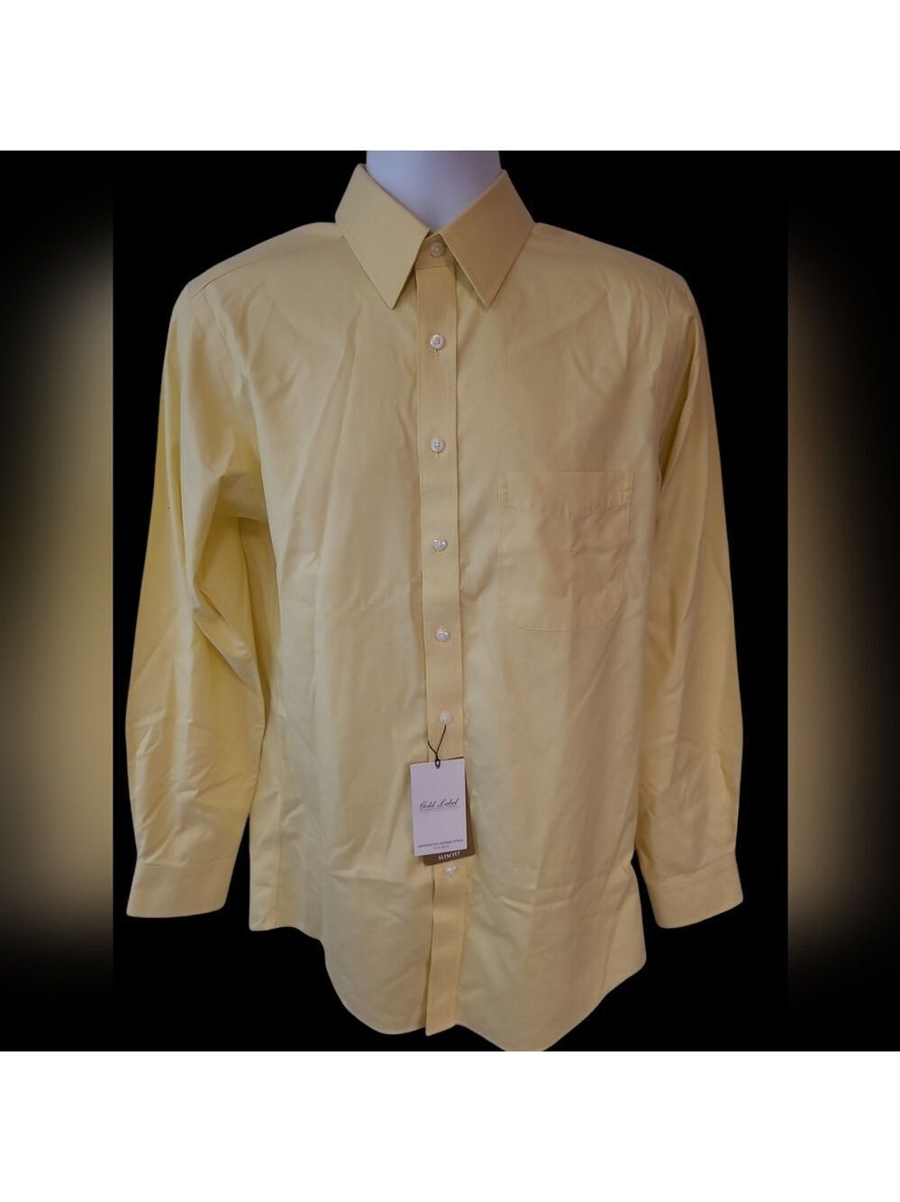 Men's Gold Label Roundtree & Yorke Button Down Long Sleeve Dress Shirt Size 34